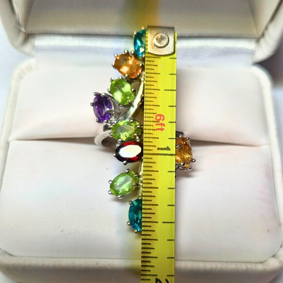 V3 Jewelry® - Gemstone & Sterling Silver Leaf Ring - Size 6 - Never Worn - Picture 4 of 6